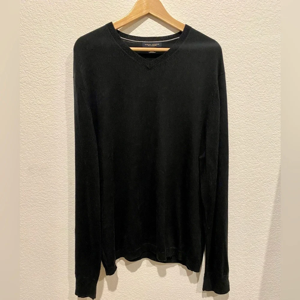 Banana Republic Men’s Silk Cashmere Sweater XL Black Classic Capsule Work Shirt